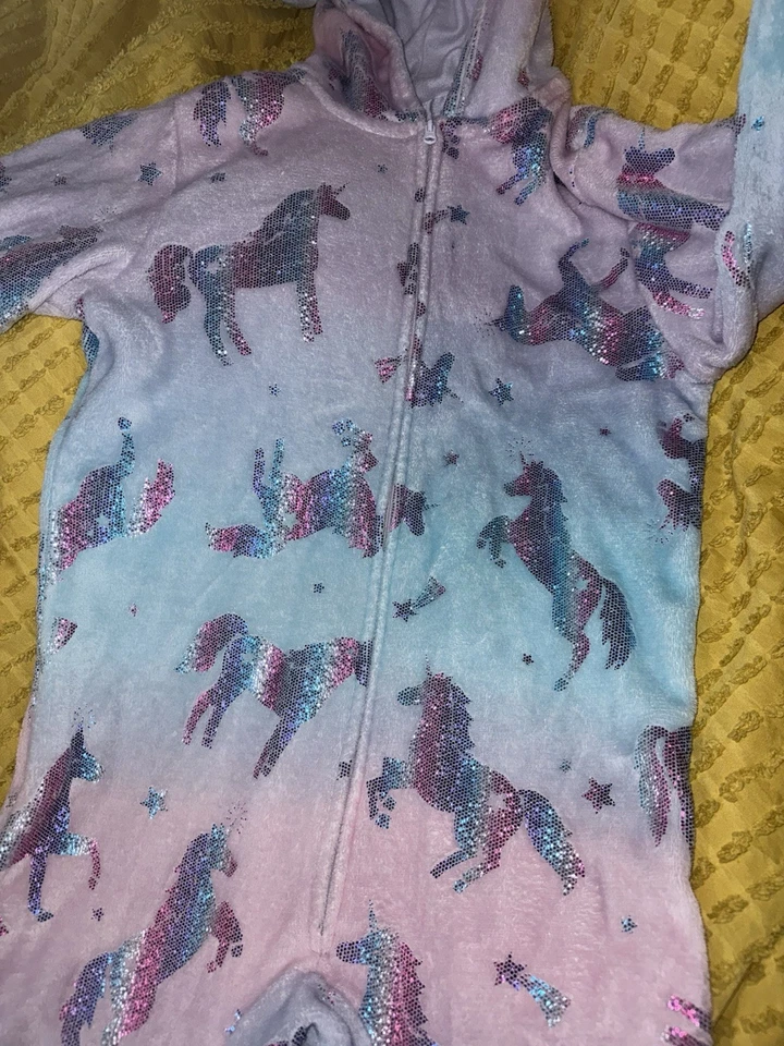 Fantasia de inverno quente pijama unicórnio feminino tamanho 10/12 - Imagem 3 de 4