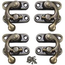 Runseaway 2 Sets Antique Bronze Mini Swing Arm Latch, Vintage Style 43x37mm