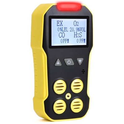 4 Gas Monitor Forensics Detector O2 CO H2S LEL USB Rechargeable NIST Calibrated