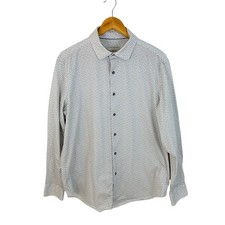 Bugatchi Mens Size L 8-Way Stretch Dot Long S...
