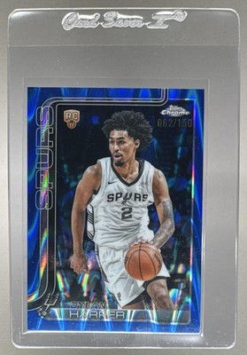 Dylan Harper 2025 Topps Chrome #252 Blue RayWave Refractor Rookie RC 62/150