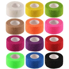 BBTO 12 Pack 1'' x 5 Yards Self Adhesive Bandage Wrap Elastic Breathable Self...
