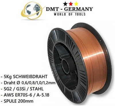 5KG SG2 SCHWEIßDRAHT Schutzgas Draht CO2 MIG/MAG G3Si 0,6 / 0,8 / 1,0 / 1,2mm