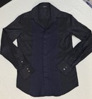 Gianni Versace Shirt Mens 48 Small  Black Button Up Italy Designer Long Sleeve
