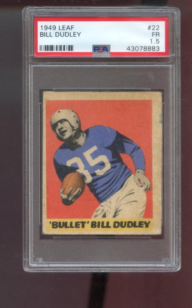 1949 Leaf #22 Bullet Bill Dudley PSA 1.5 Graded Football Card NFL Detroit Lions
