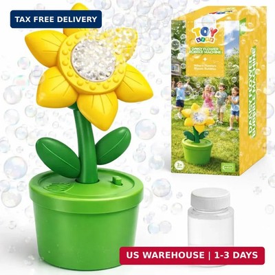 TOY Life Daisy Bubble Machine with LED Lights and Music, Automatic Bubble Maker