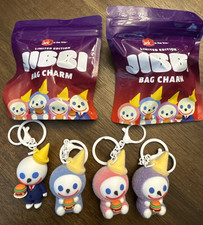 Jack In The Box Jibbi Bag Charm Limited Edition COMPLETE SET 4  2 Unopened Bags
