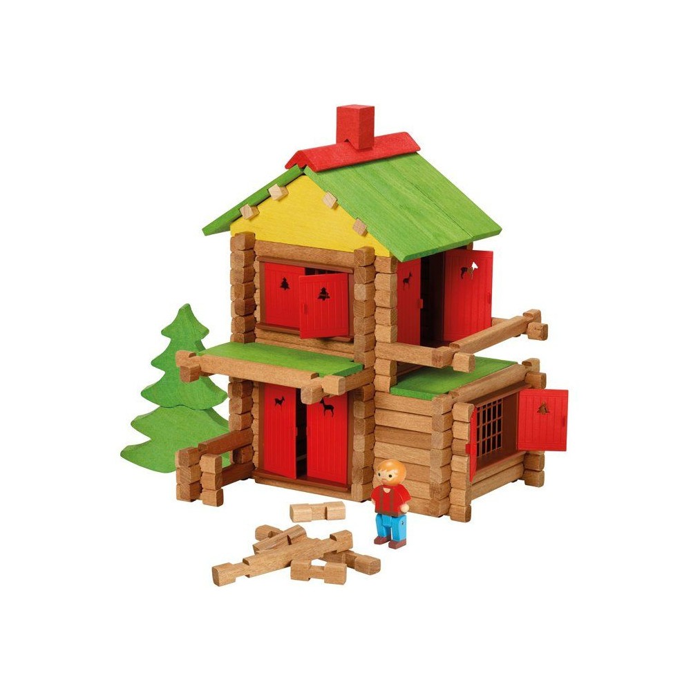 Mon chalet en bois Jeujura coffret de 165 pièces idée cadeau anniversaire 5 ans