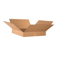 24244 Flat Corrugated Cardboard Box 24" L x 24" W x 4" H, Kraft, for