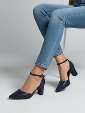 Ladies Stilettos Navy Sandals Shoes UK Size 6(39)