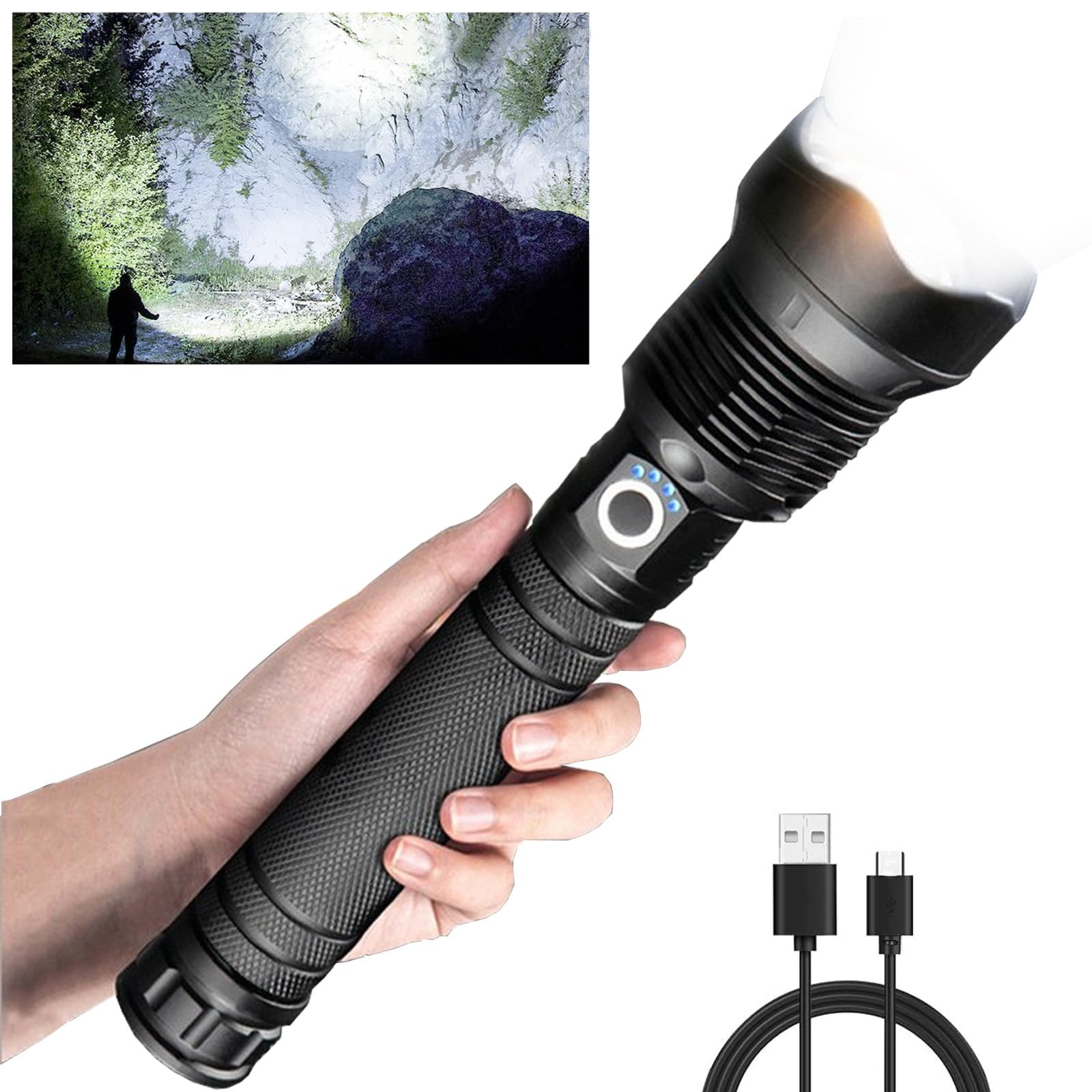 5000 Lumens Super Bright Flashlight with 3 Modes & Waterproof, Powerful Handh...
