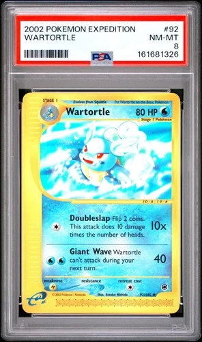 2002 POKEMON EXPEDITION #92 WARTORTLE PSA 8