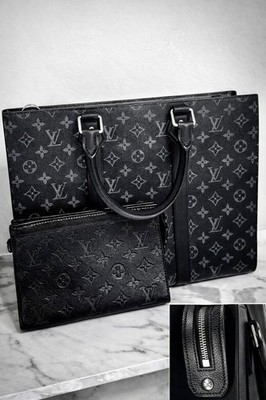 Louis Vuitton Sac Plat Horizontal Zip Bag Black with Coin Purse- RETAIL OVER $5K