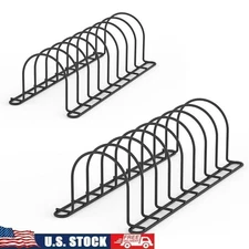 Durable Metal Plate Rack 8 Slot Cookware Organizer Lids Pans Boards Storage New