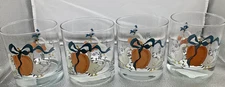 Vtg Marmalade 4 Rocks Glasses Apple Cherry International Goose g20