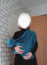 Nursing Cover/Infinity Scarf & Matching Scrunchie. Breastfeeding Privacy Teal