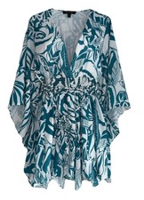 Fashion Nova Womens Nanami Mini Dress Plus 2X Teal White Floral NWT Tropical