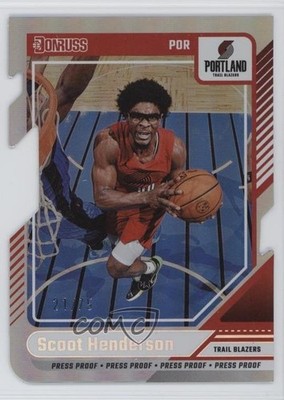 2024 Panini Donruss Press Proof Silver Die-Cut 21/75 Scoot Henderson #143 0s55