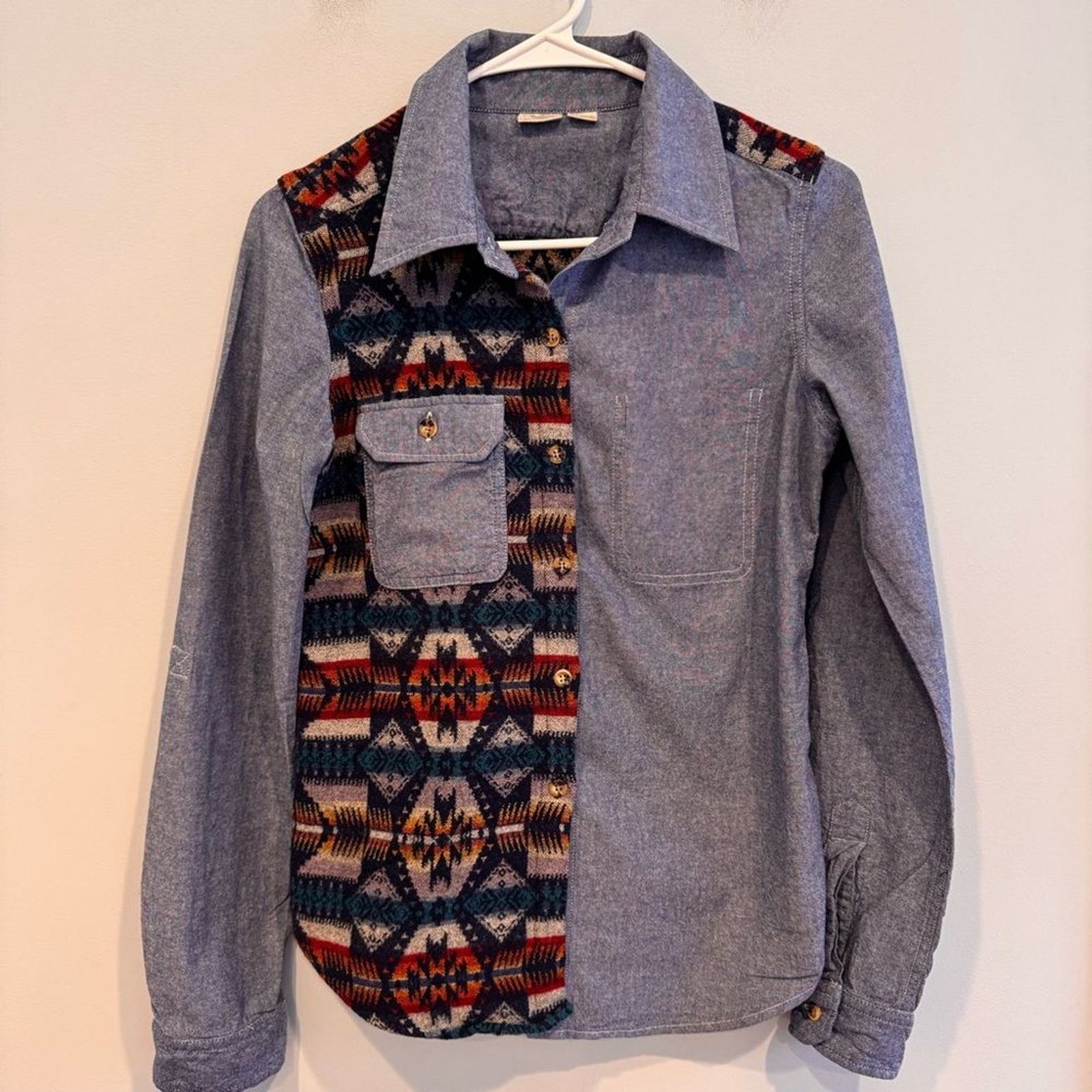 ROXY PENDLETON TWO TIMER AZTEC WOOL PRINT CHAMBRA… - image 2