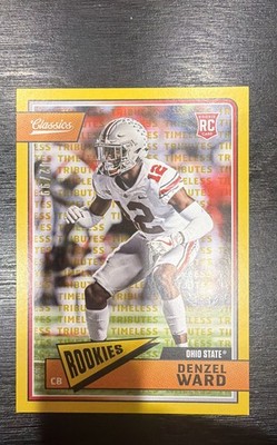 2018 Panini Classics Rookies Denzel Ward Timeless Tributes Gold 42/99 Ohio St. 