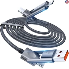 4 in 1 Charging Cable, USB to USB C Cable 10 ft, 60W Fast Charging Multi