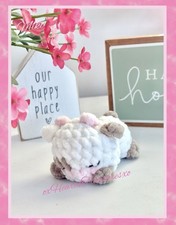 Cute HANDMADE Tiny Sleepy Cow Crochet Amigurumi Plush Stuffed Toy