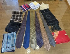 Lotto 8 Foulard 6 Cravatte Vintage Tie Scarf Stock Primetta some defects 14 pz
