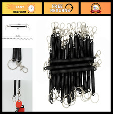 Retractable Coil Spring Keychain Holders - 20 Pack Lanyard Cord Clips