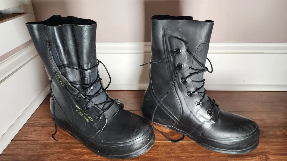 Talla 8R- Botas Bata Mickey Negras Militares EE. UU. De Colección -20 Extreme Cold 1973 Foto 2 de 4