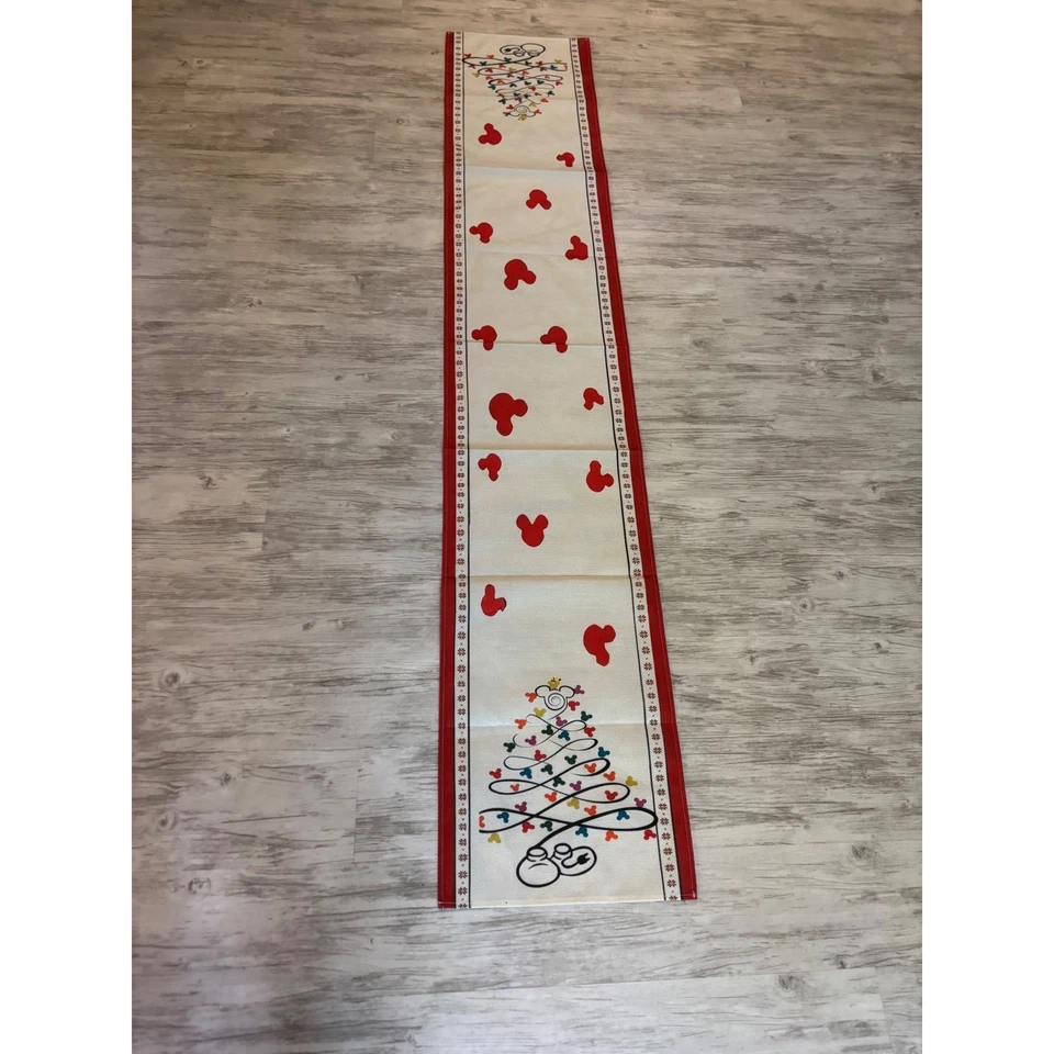 Disney Mickey Mouse Christmas Holiday Table Runner Celebration Decor - Image 4 of 4