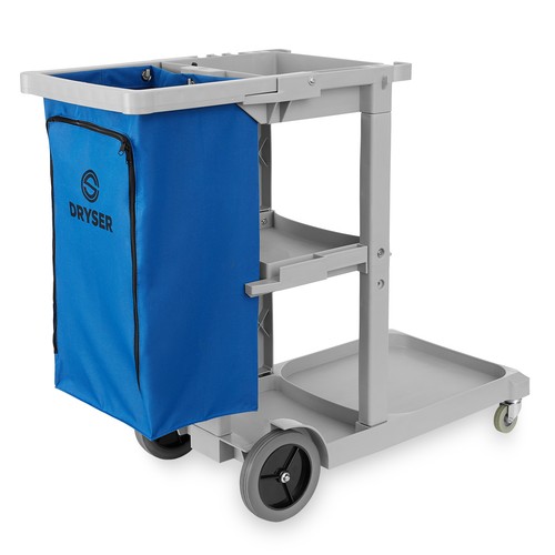 OPEN BOX - Commercial Janitorial Housekeeping Caddy with Shelves and Vinyl Bag