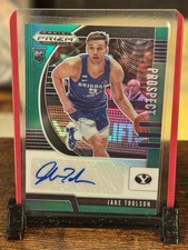 2020-21 Panini Prizm Draft Picks Prospect Auto Jake Toolson #PA-JT Green Prizm