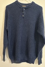 Woolrich Navy Blue Knit Henley Style Sweater Size Medium