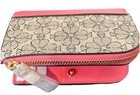 Kate Spade Pink Floral Wallet Small Compact Coated Canvas Zip Snap Closure NEW — photo 5