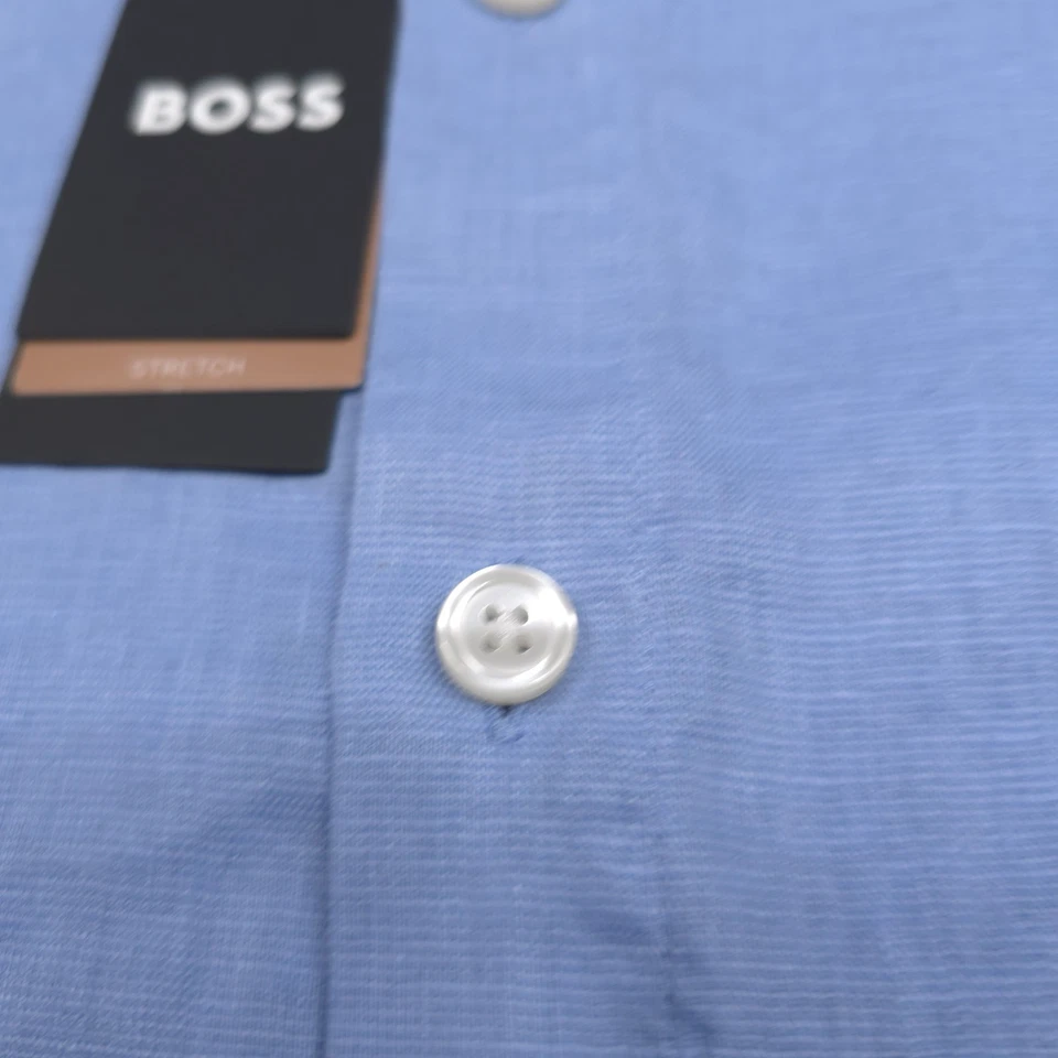 $138 Hugo Boss S-Roan-Ken-Sh-C1-242 Short Sleeve Linen Button Up Shirt Men Small - Image 4 of 4