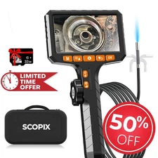 DEALS! 2-Way Articulating Borescope W/ Light Endoscope Inspection Camera 50%OFF