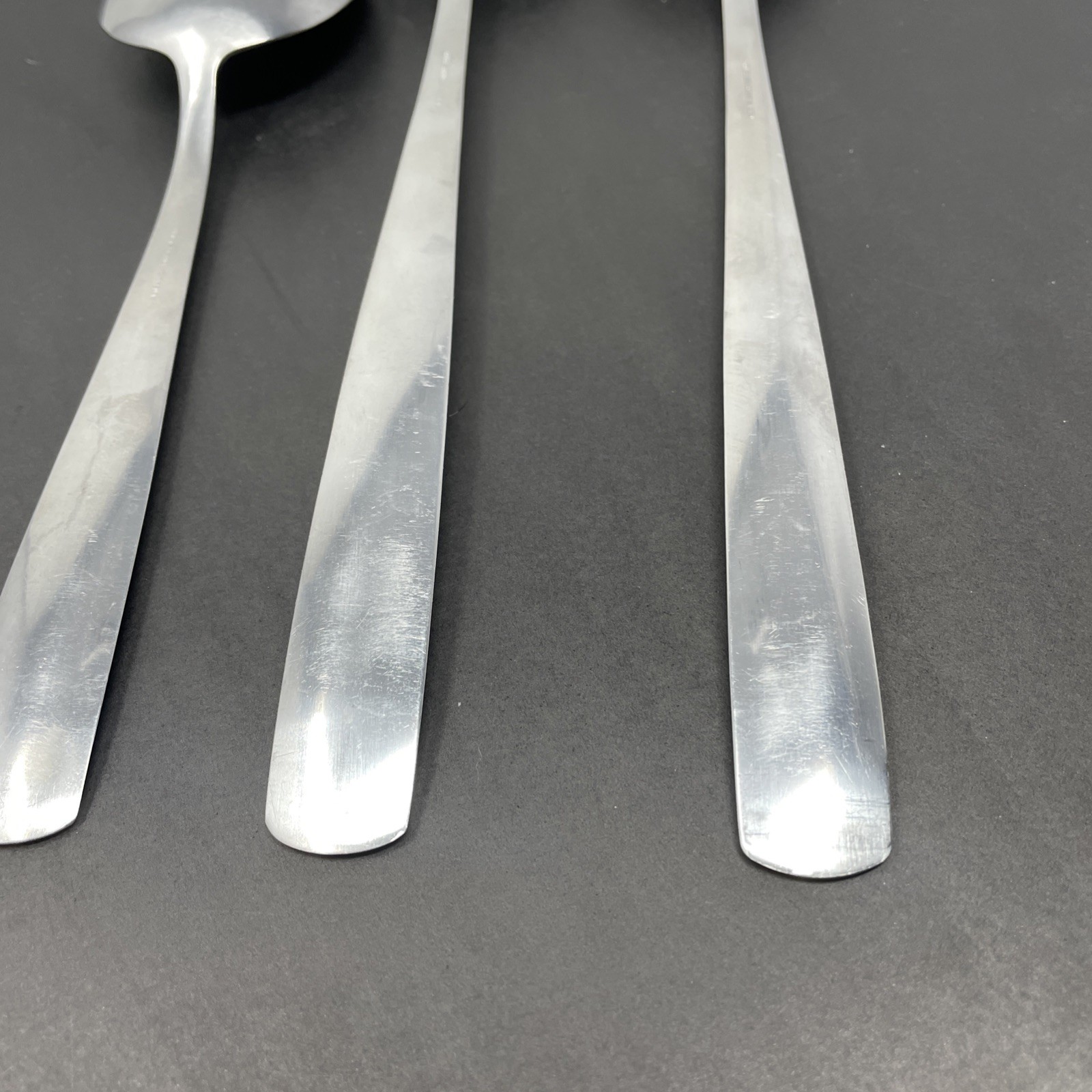 GENSE Facette Salad Server Fork and Spoon and Solid Serving Spoon 18/8 Sweden