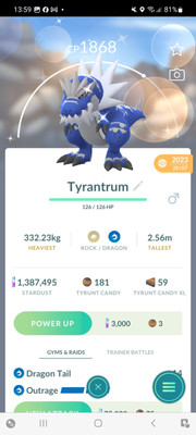 Pokemon Go Shiny Tyrantrum 