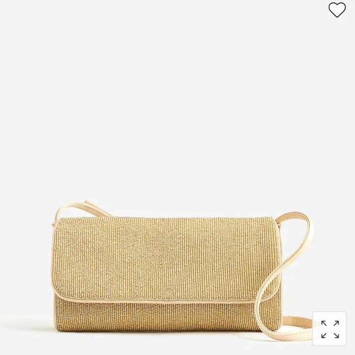 New J Crew Gold Bead Florence Convertible Crossbody Clutch 10 x 5 x 1.5  | eBay