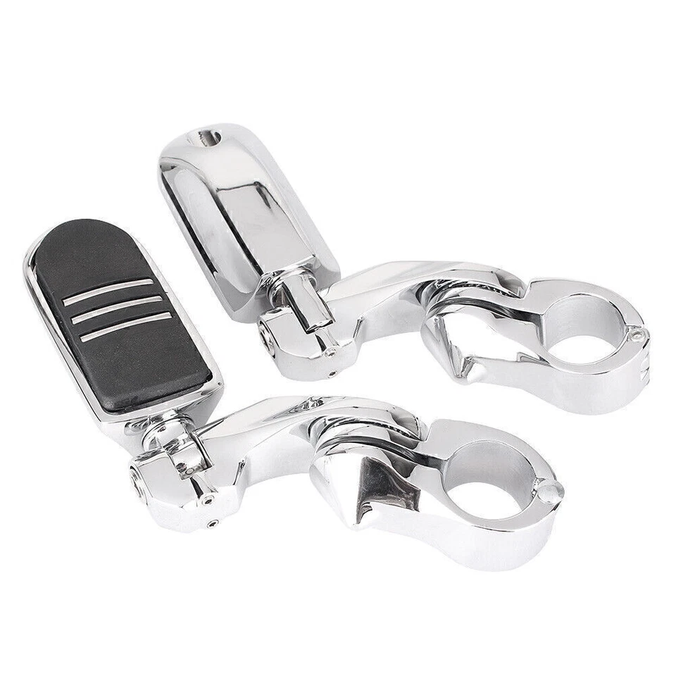 1/4" Short Angled Highway Streamliner Bar Foot Peg Mount for Harley Elctra Glide Foto 3 de 4