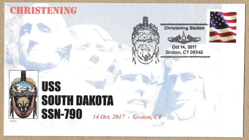 GREYTCOVERS NAVAL COVER USS SOUTH DAKOTA SSN-790 CHRISTENING 14 OCT 2017