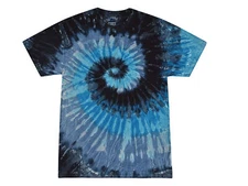 Blue Evening Sky Tie Dye T-Shirts Adult & Kids Sizes Cotton Colortone