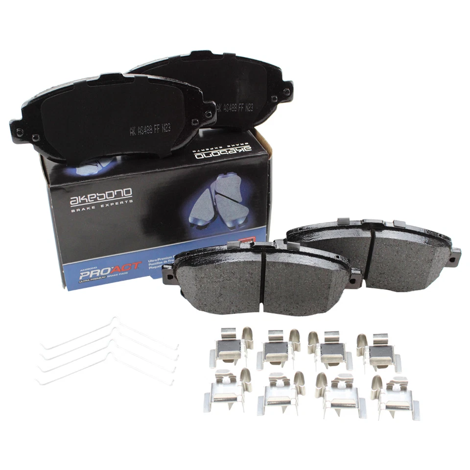 Juego de almohadillas cerámicas delanteras Akebono ProACT con herrajes para Toyota Supra Lexus Foto 3 de 4