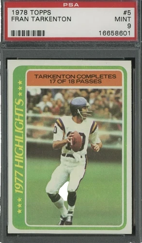 Fran Tarkenton Football Original Sports Trading Cards