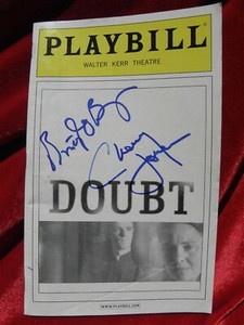 CHERRY JONES in DOUBT BRIAN O'BYRNE  SIGNED bw Playbill