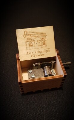 Joe Dassin Aux Champs Elysées Wooden Music Box - Customizable