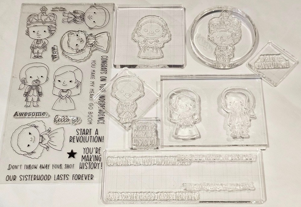 Kindred Stamps History Makers HAMILTON Rubber Stamp Set Some Blocked