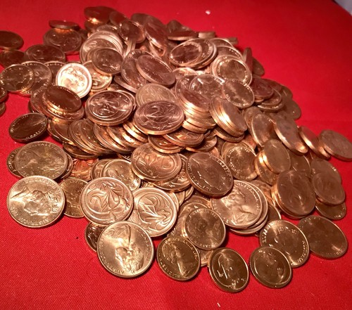 Australian Decimal Coins 1 And 2 Cent 450 Grams Bulk. High Grade EF To ...