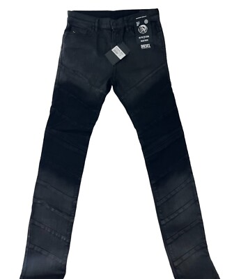 Deisel Men's D-Amny Denim Skinny Shiny Black Jeans 009RA 31W 34L