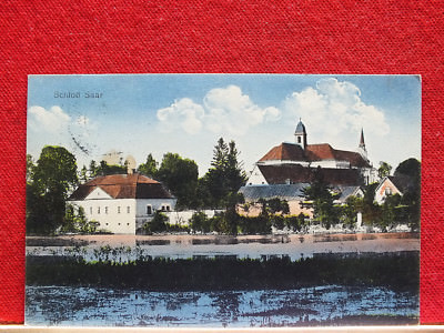 Farbkarte - Schloß Saar / Žďár nad Sázavou - gel ca. 1910  m3